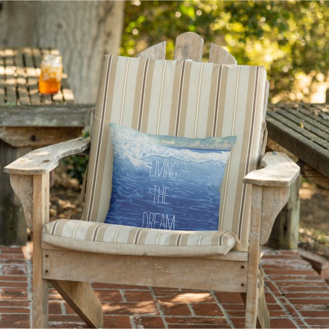 Personalised Beach Living the Dream Cushion (Chair)