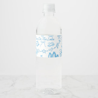 personalised beach Love On The Lake bachelorette  Water Bottle Label