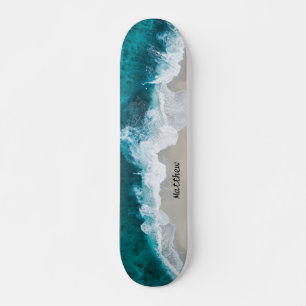Personalised Beach Ocean Waves Skateboard