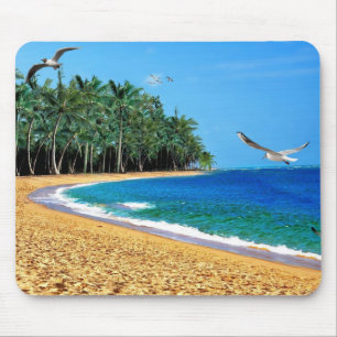 Personalised Beach Palm Tree Tropical Mouse Mat