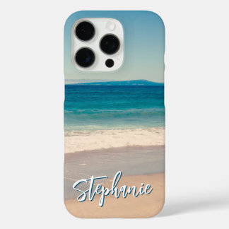 Personalised Beach Photo Ocean Blue iPhone 16 Pro Case