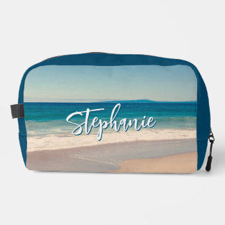 Personalised Beach Photo Ocean Blue Dopp Kit