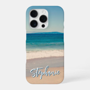 Personalised Beach Photo Ocean Blue iPhone 16 Pro Case
