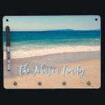 Personalised Beach Photo Ocean Blue Scenic Dry Erase Board With Key Ring Holder<br><div class="desc">A lovely vintage style photo of a beach in California on a dry erase message board. Customise with her name to create your own custom personalised gift. For shorter names there is plenty of room to increase the font size. There are a lot of lovely modern calligraphy script styles to...</div>