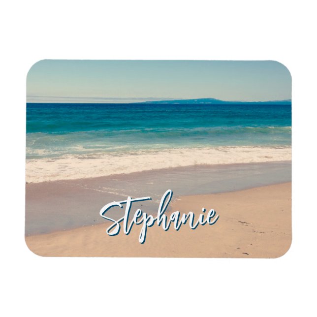 Personalised Beach Photo Ocean Blue Scenic Magnet (Horizontal)