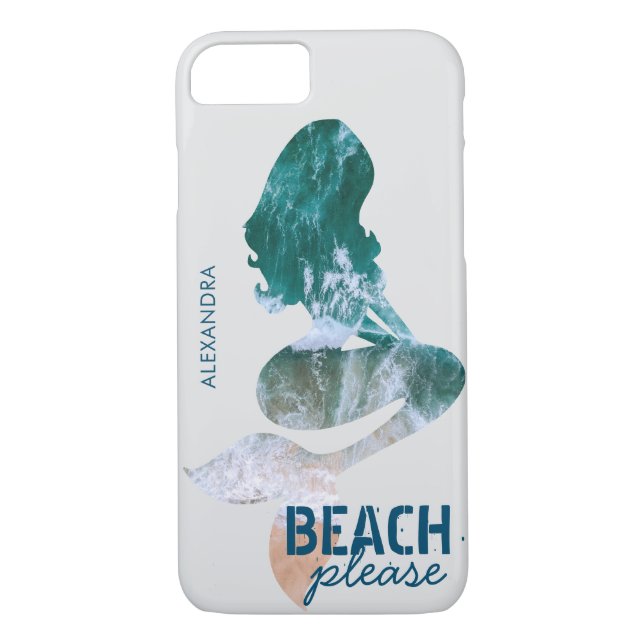 Personalised Beach Please Quote Mermaid Funny Case-Mate iPhone Case (Back)
