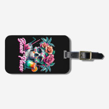 Personalised Beach Please Skull Luggage Tag