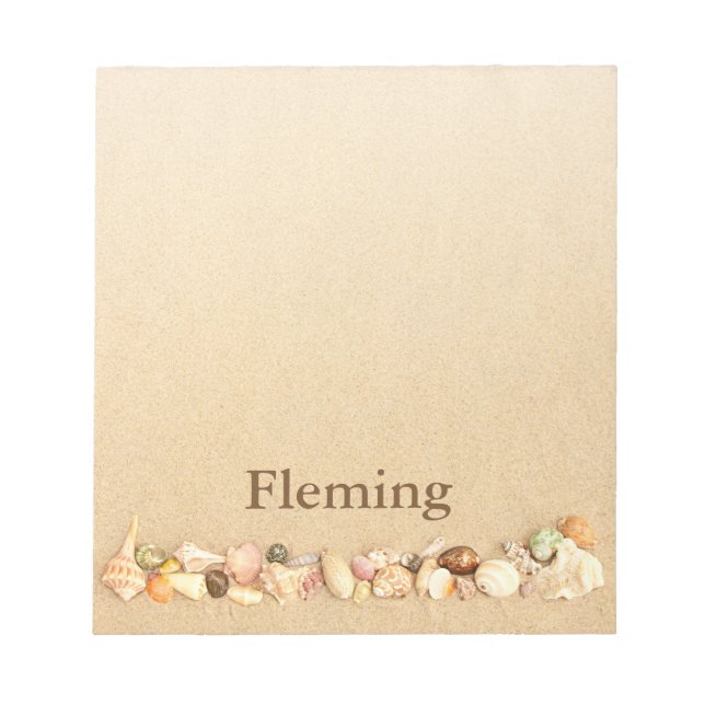 Personalised Beach Sand with Seashells Notepad (Front)