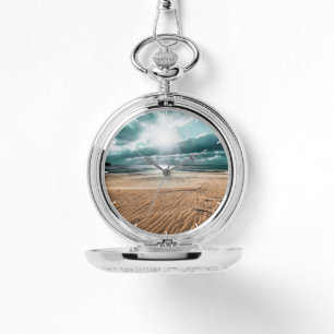 Personalised Beach Scene Clock Watch