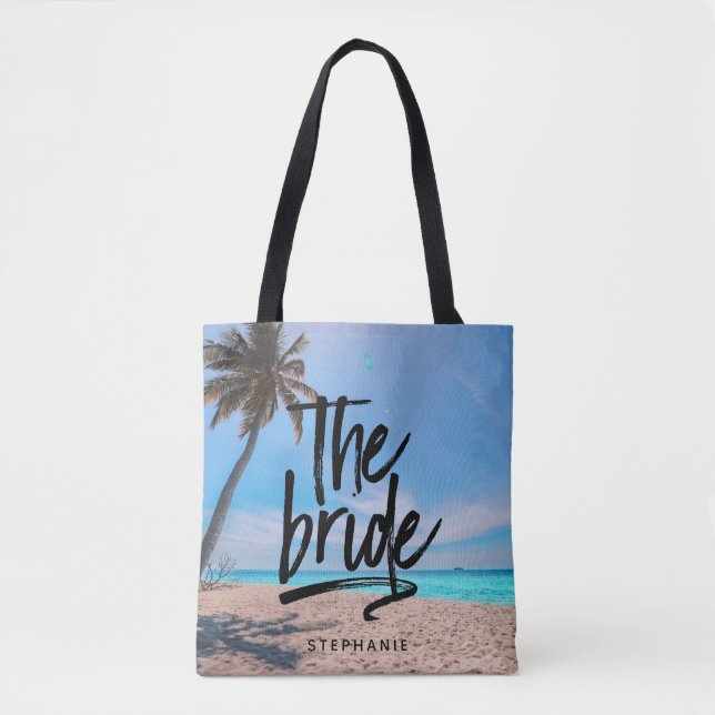 Personalised Beach The Bride Tote Bag (Front)