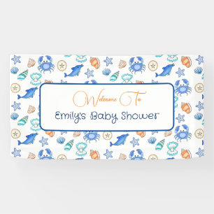Personalised Beach Themed Baby Shower Banner