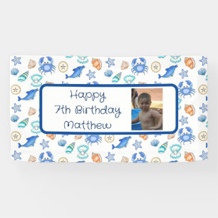 Personalised Beach Themed Birthday Banner