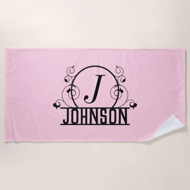 Personalised Beach Towel Custom Name Bath Towel (Front)