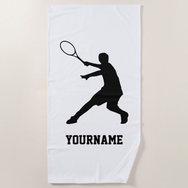 Personalised beach towel for tennis player & coach (Front)