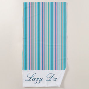 Personalised Beach Towel - Multi coloured Stripes