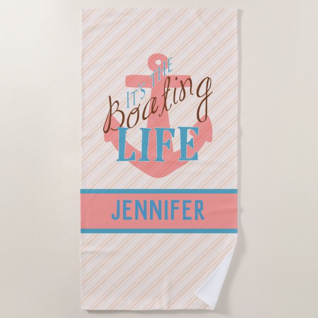 Personalised Beach Towels - Boating Gifts (Front)
