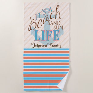 Personalised Beach Towels - Family Beach Vacation