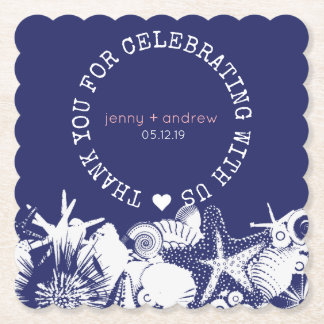 Personalised Beach Wedding Favour Party Coaster