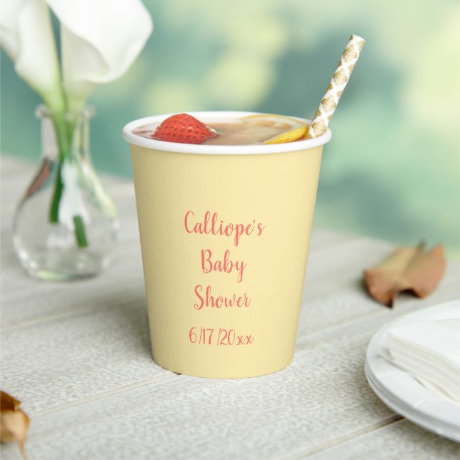 Personalised Beach Yellow Let's Get Beachy  Paper Cups (Insitu)