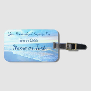 Personalised Beached Themed Luggage Tags Your Text