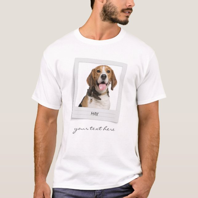 Personalised Beagle Birthday Photo Frame T-Shirt (Front)