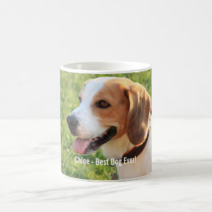 Personalised Beagle Dog Photo and Dog Name Coffee Mug