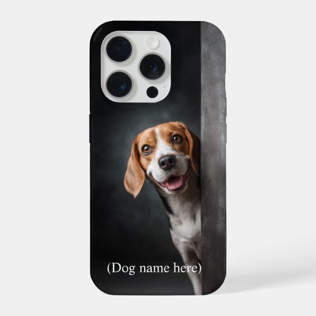 Personalised Beagle Dog Portrait iPhone Case (Back)