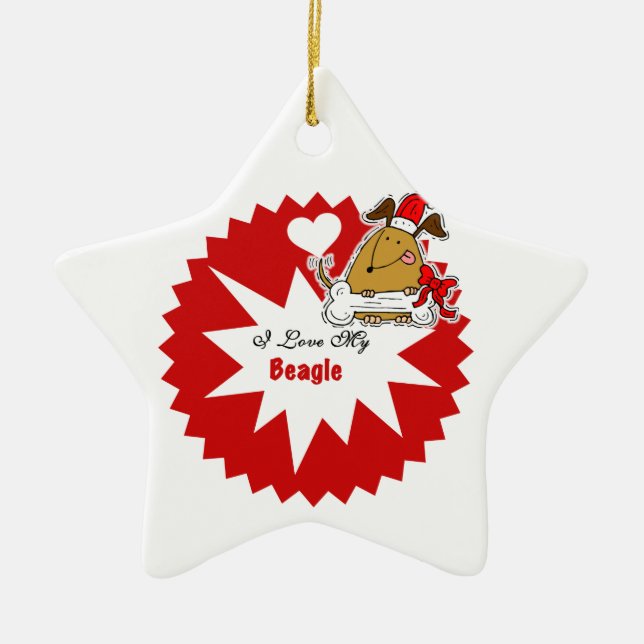 Personalised Beagle Keepsake Ornament (Front)