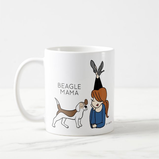 Personalised Beagle Mama Coffee Mug (Left)