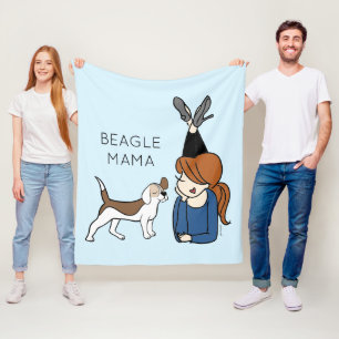 Personalised Beagle Mama  Fleece Blanket