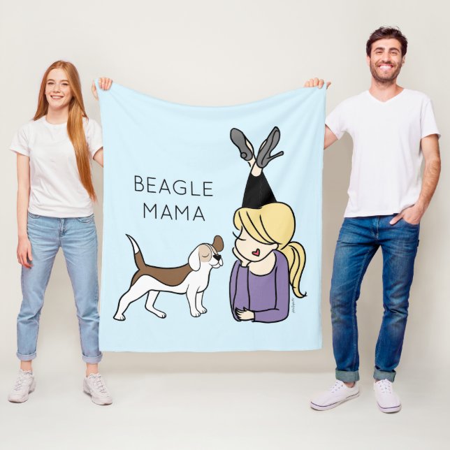 Personalised Beagle Mama  Fleece Blanket (In Situ)