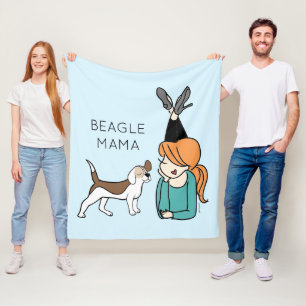Personalised Beagle Mama  Fleece Blanket
