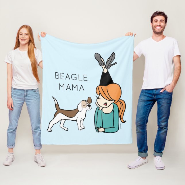 Personalised Beagle Mama  Fleece Blanket (In Situ)