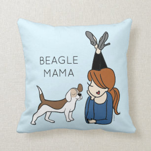 Personalised Beagle Mama Throw Pillow