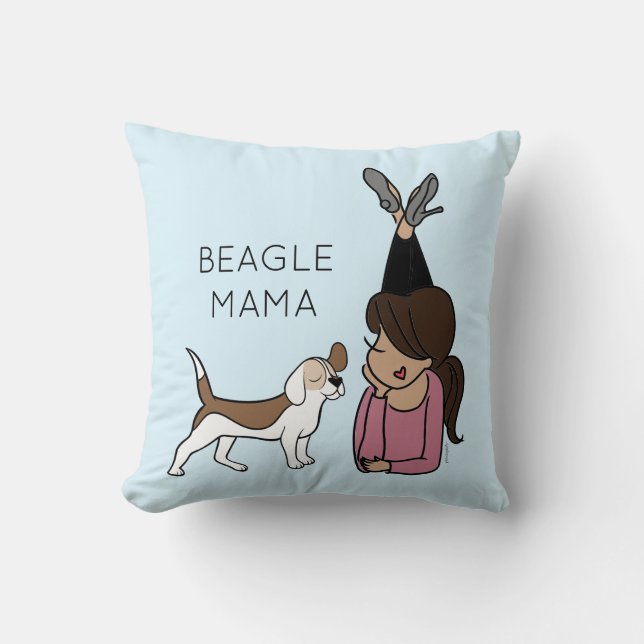 Personalised Beagle Mama  Throw Pillow (Front)