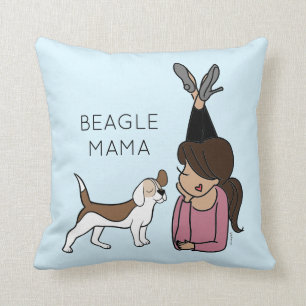 Personalised Beagle Mama Throw Pillow