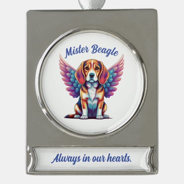 Personalised Beagle Memorial Acrylic Dog Ornament (Front)