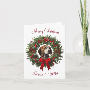 Personalised Beagle Merry Christmas Greeting Card