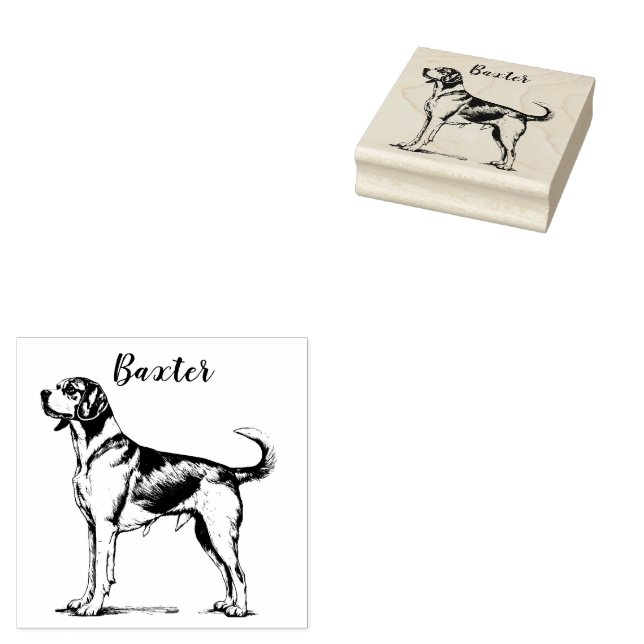 Personalised Beagle Rubber Stamp (Stamped)