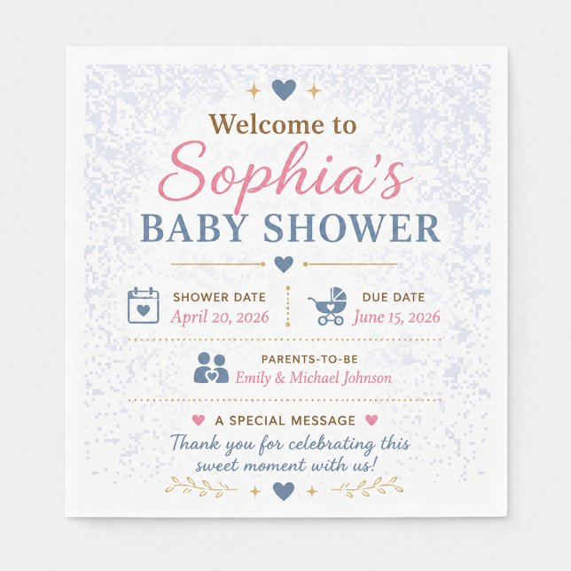 Personalised Bear Baby Shower Napkins (Creator Uploaded)