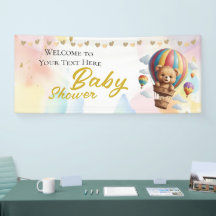 Personalised Bear Baby Shower Welcome Banner