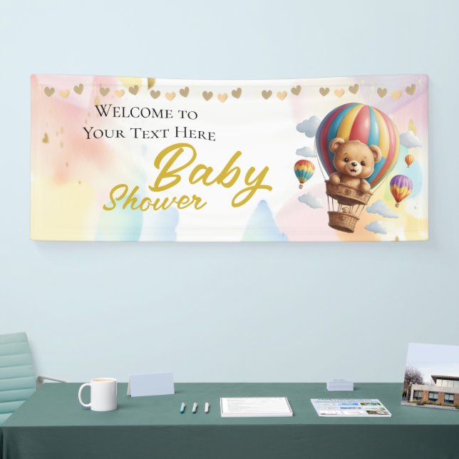 Personalised Bear Baby Shower Welcome Banner (Tradeshow)