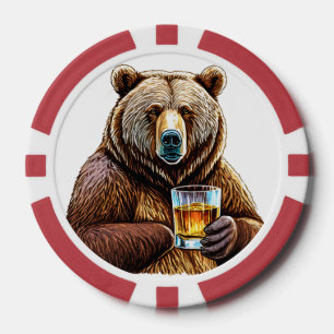 Personalised Bear Composite Poker Chips