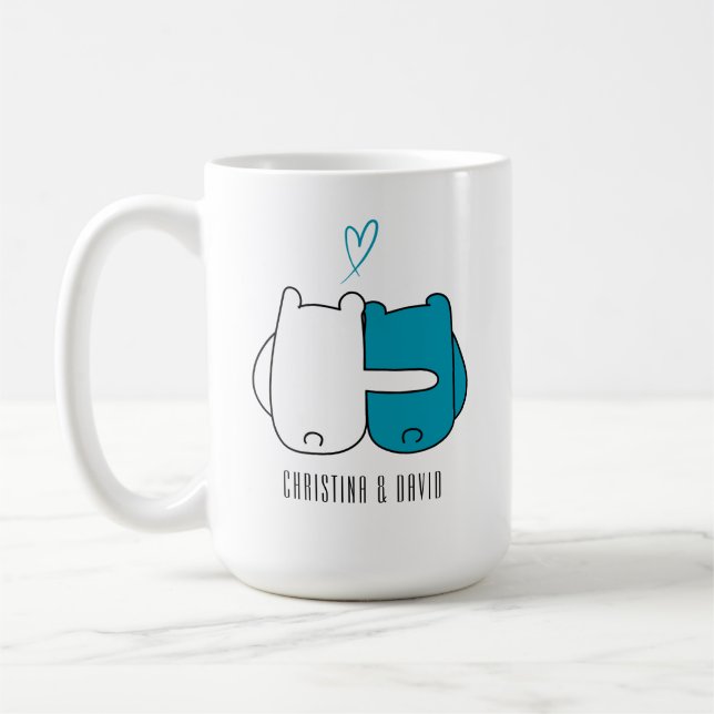 Personalised Bear Couple Mug (Left)