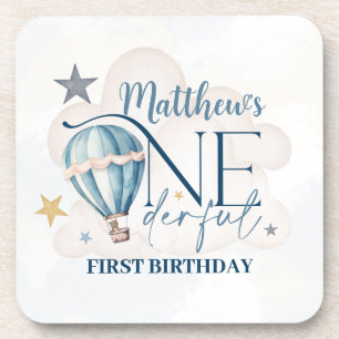 Personalised Bear in a Balloon Coasters
