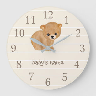 Personalised Bear Nursery Wall Clock