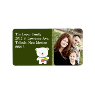 Personalised Bear Photo Christmas Mailing Label