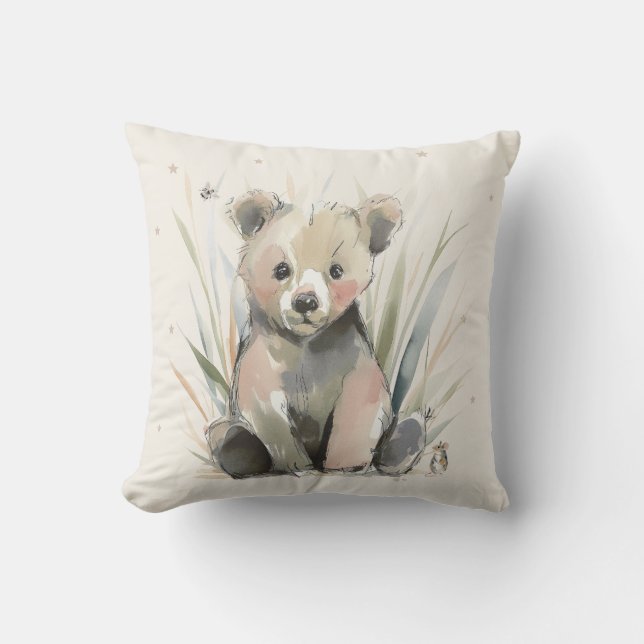 Personalised Bear Throw Pillow (Front)