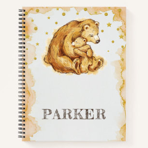 Personalised Bear Watercolor Notebook