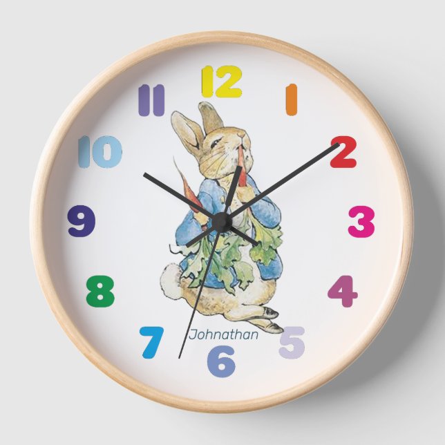 Personalised Beatrix Potter Peter the Rabbit Clock (Front)